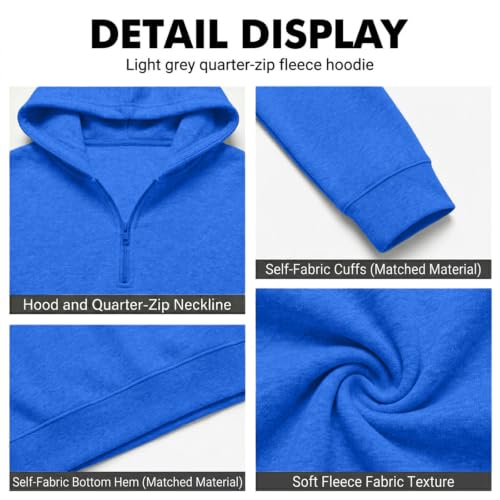 Men Zip Up Hoodie Classic Fleece 1/4 Zip Big and Tall Sherpa Hoodie - image 4