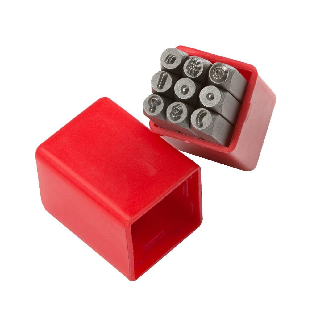9 Pieces 4 mm Metal Stamp Set Punctuation Punch Stamping Tool Carbon Steel