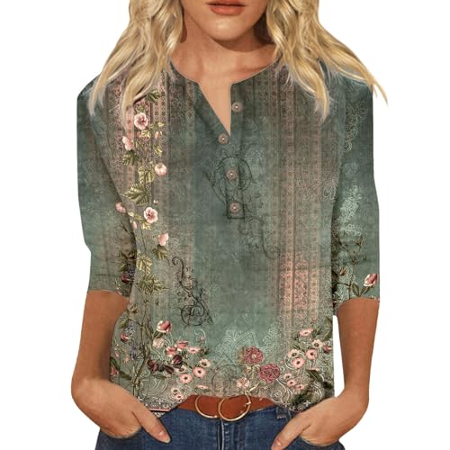 Blusas Y Camisas para Mujer Jersey Elegantes Elegante Fiesta Cuello V Sexy Tallas Grandes Camiseta Manga Larga Estampado Originales Blusones 2024 Ropa Boho