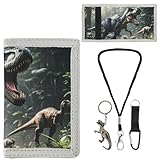 MHwan Brustbeutel Kinder, Dinosaurier Portmonee Kinder, 7 Unabhängigen Aufbewahrungsfächern, Dreifach Gefaltete Geldbörse, Einschulung und Geburtstagsgeschenk für Jungen