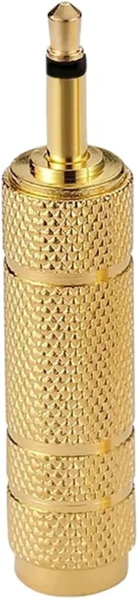 6.35mm Male to 3.5mm Female Headphone Adapter Wear-Resistant Jack Converter Audio Plug Process Power Amplifier Golden(6.5 to 3.5,5pcs)