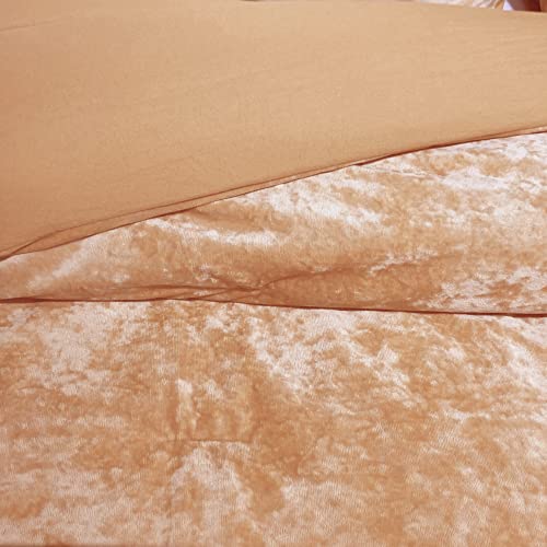 Shalala Velvet Comforter Sets King Size,King Comforter Bedding Sets,Ultro-Soft Fluffy Quilted Bed Sets,Luxurious Solid Lightweight Comforters For All Season(3Pcs,Burnt Orange) #TOP2