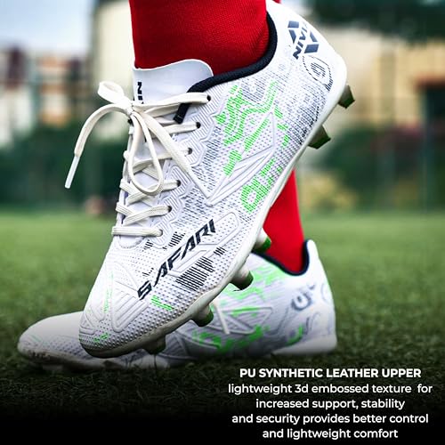 Image of Nivia Safari Football Stud for Men, PU Synthetic Leather Upper, TPU Sole, Die-Cut EVA Sockliner, Ideal for Hard & Grassy Surfaces