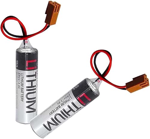 Miniatura 2 de (4 piezas) ER6V3.6V 2400mAh batería de litio de repuesto con enchufe marrón para batería PLC y sistema M64