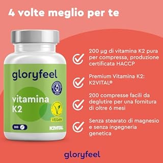 Vitamina K2 MK7, 200 Compresse, Eletto PRODOTTO DELL'ANNO 2025, Qualità Premium K2VITAL®, 200µg per Compressa, Menachinone Premium 99,7+% All Trans MK7, Integratore per Articolazioni & Cartilagini