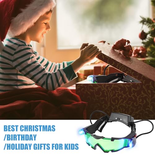 Allomn LED-GLASS Spy Night Vision Goggles With Flip-Out, Adjustable Kids Led Night Green Lens Glasses thumb #6
