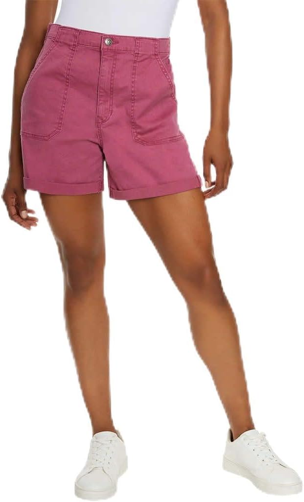 Gloria Vanderbilt Utility Ladies Shorts, Hiking Shorts Women, Women's Clothing - Pink Large