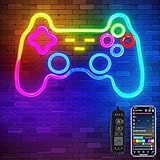 Game Neon Sign,LED Neon Sign for Gamer Room Decor, Multicolor Gamer Neon Sign With Smart APP Controller, Dimmable And Music Sync Neon Lights USB Powered Gamer Gifts for Teens,Boys,Kids