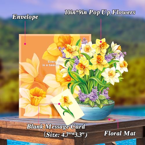 Airpark YELLOW02 Pop Up Flower Cards, Elegant Daffodils thumb #4