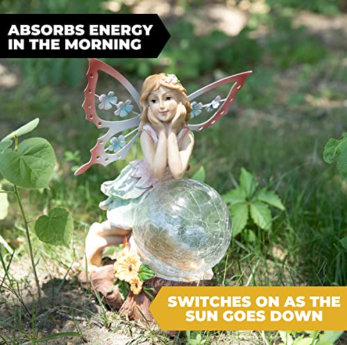 Vp Home Fairy Solar Powered Outdoor Decor Garden Light With Led Crackled Glass Globe Great Addition For Your Garden Solar Powered Light Garden Christmas Decorations Gifts For Outside Patio Lawn #TOP4
