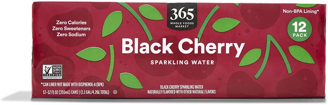365 by Whole Foods Market, Black Cherry Sparkling Water 12pk, 12 Fl Oz