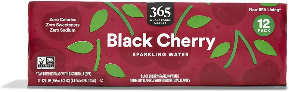 365 by Whole Foods Market, Black Cherry Sparkling Water 12pk, 12 Fl Oz