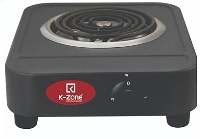 K-Zone Electric Cooking Heater Multipurpose 2000 Watts | Induction Cooktop G Coil Hot Plate Cooking Stove work with all utensil (BLACK)