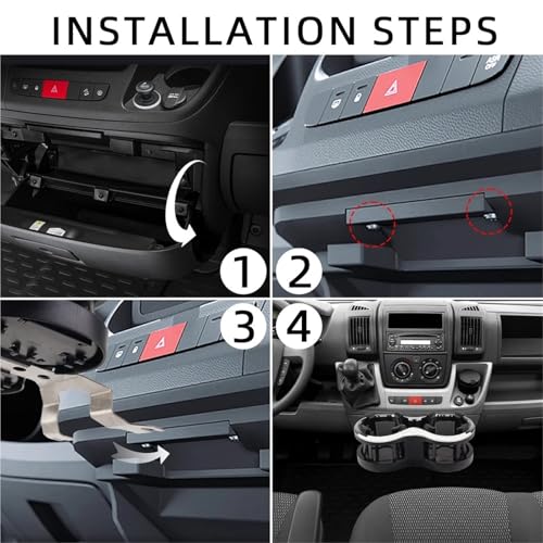 Porte-gobelet double pour camping-car Citroën Relay support noir pour road trip