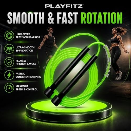 Image of Zero Gravity Adjustable Lightweight Skipping Jump Fitness Rope (Green)