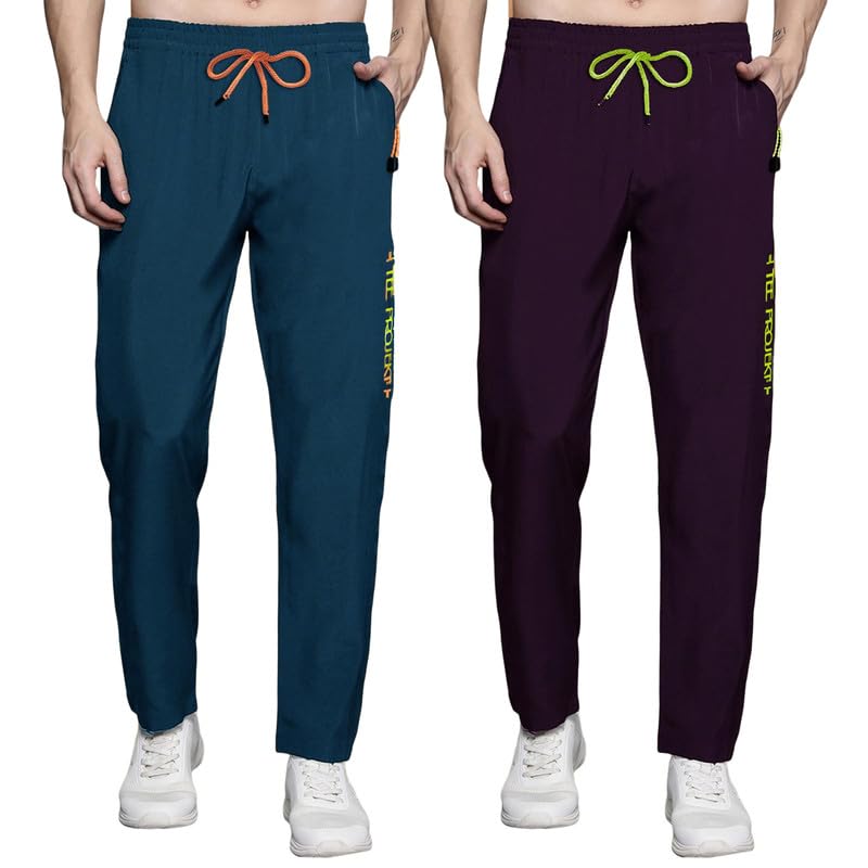 Image of Pinkmint Track Pant for Men ll Soild Track Pant ll Stretchable Regular Fit ll Yoga Wear ll Active wear (Pack of 2)