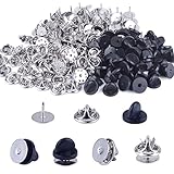 BronaGrand 100 Pieces Copper Tie Tacks Blank Pins with 100 Pieces Butterfly Clutch Pin Backs