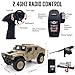 Remote Control Truck-4x4 Off-Road RC Trucks Army Rock Crawler Humme, RTR 40Mins Play Time All Terrain RC Off Road Jeep Cars with Winch,Lights&Openning Door, Military Armored Vehicle Toys Gift for Boys