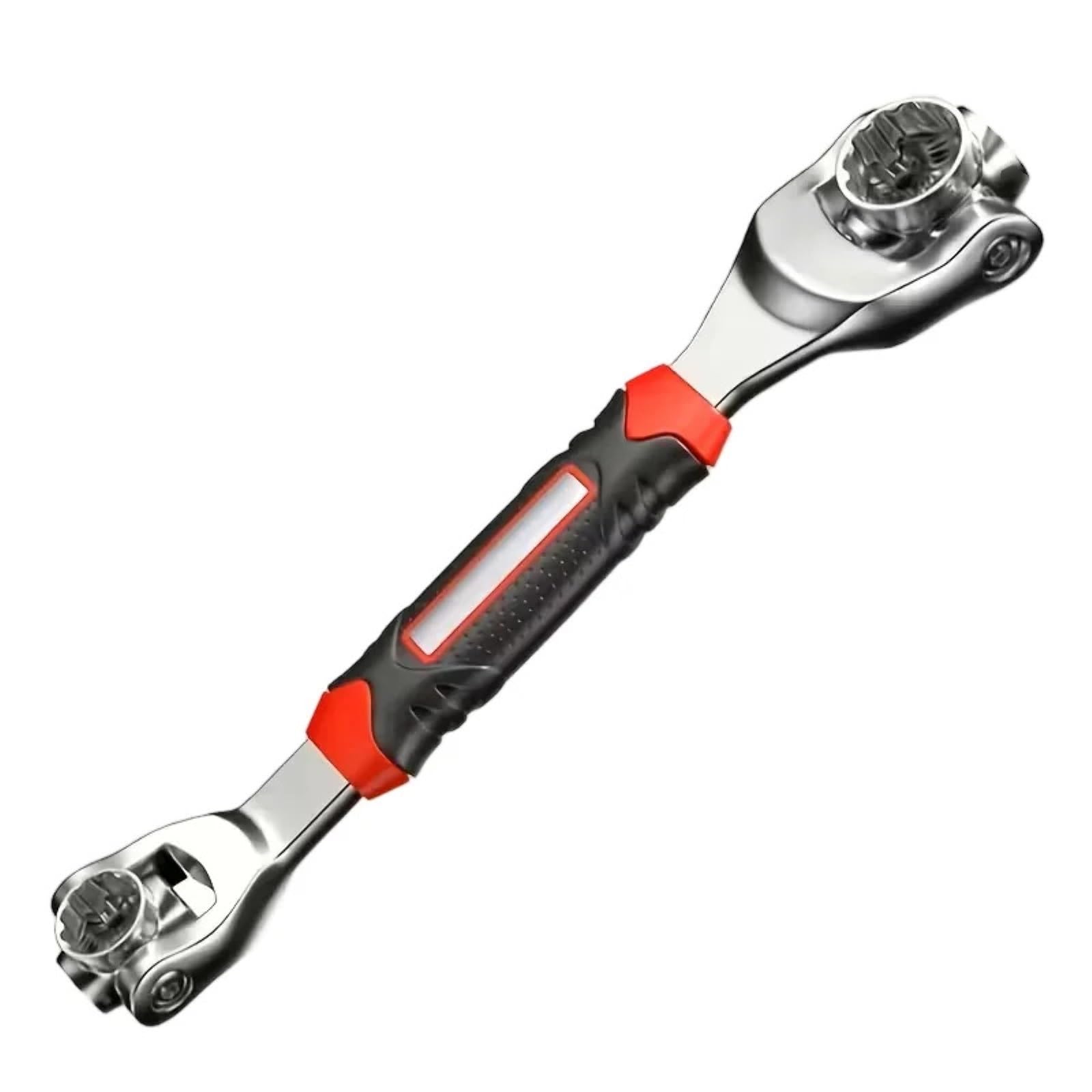 Lajhdcg 1Pc 52 In 1 Universal Socket Wrench, Universal Adjustable Double Headed Wrench, Rubber Handle Flexible 360 Degree Rotating Head