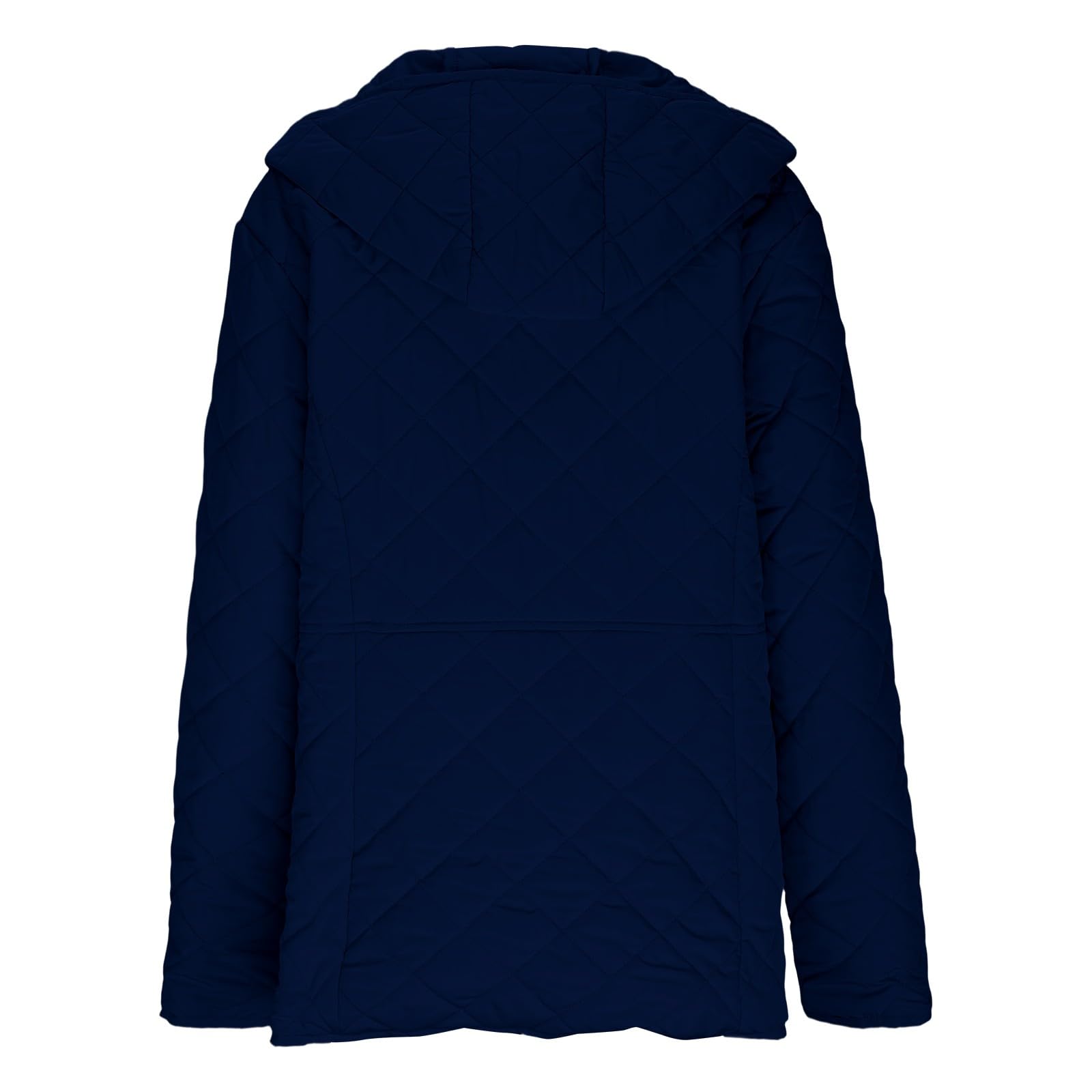 HAOLEI Chaqueta Acolchada Mujer de Invierno Chaquetas Ligera con Capucha Casual Abrigo Acolchado de Manga Larga con Botones Color Sólido Cómoda Cazadora de Algodón Termico Moda Outwear con Bolsillos