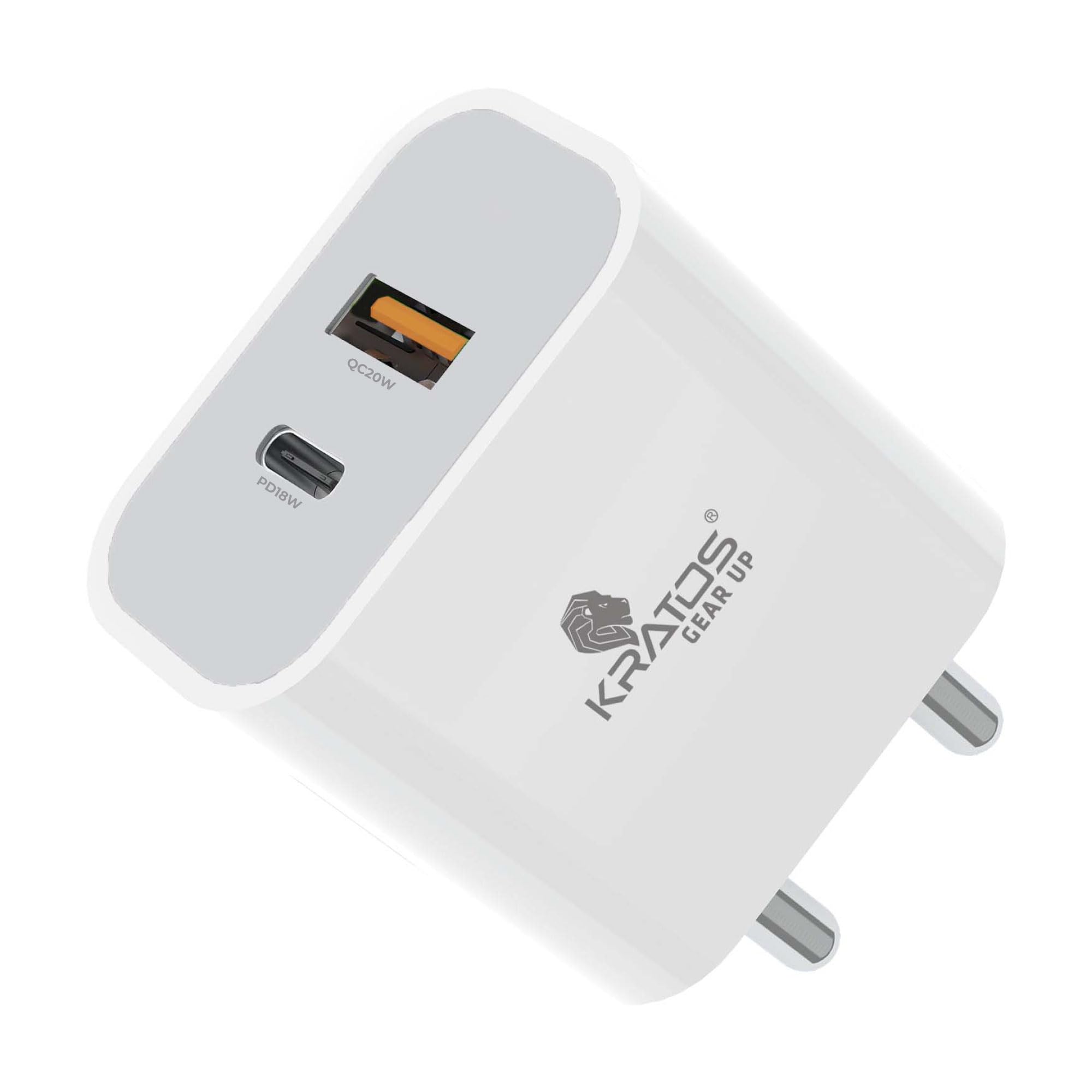 Kratos Power 45W Fast Charger Adapter with Dual Output (USB + Type C) Supports PD Charging via Type C Port, Designed for Apple Charger, Samsung, Mi, Redmi, Xiaomi, Oppo, Vivo and Other Smartphones (B0D14TQ3CJ) Amazon Price History, Amazon Price Tracker
