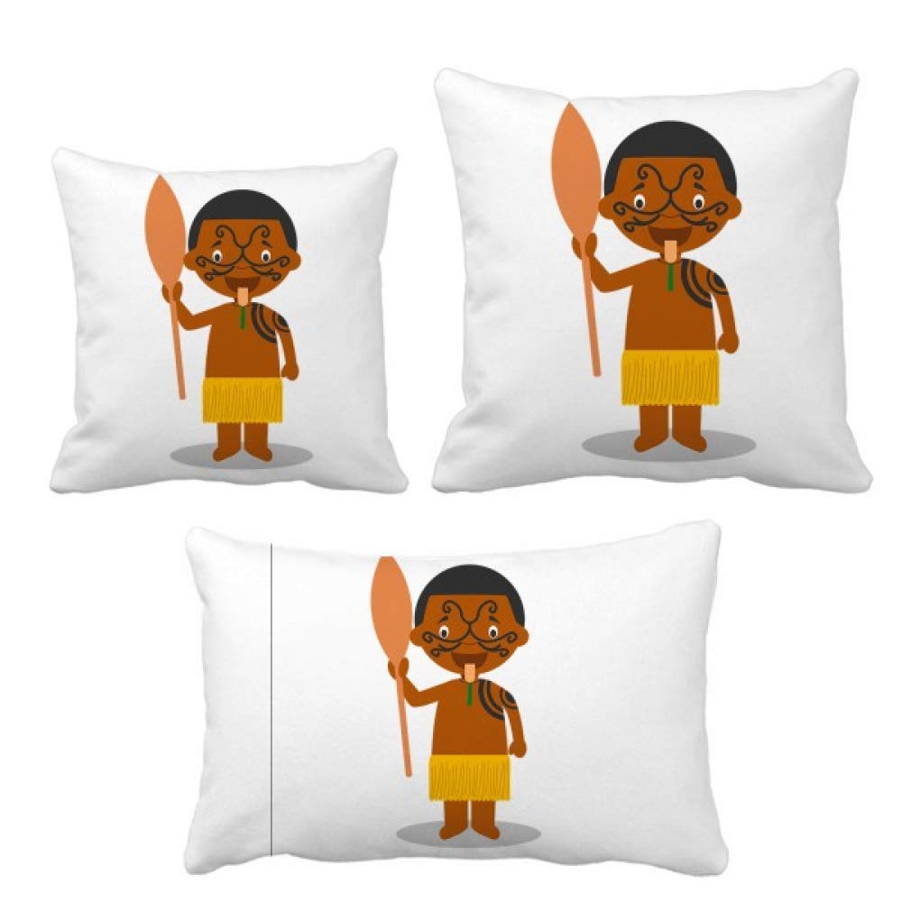 Housse de coussin noire Nouvelle-Zélande dessin animé taie décorative