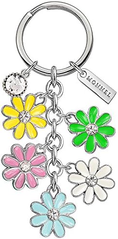 Daisy Sunflower Natural Flowers Keychains Clip Hook Key Ring Purse Charms Pendants Accessories with Velvet Bag Z511 image 4