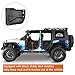 Hooke Road Wrangler JK 4 Doors Tube Half Door Offroad Trail Doors for 2007-2018 Jeep Wrangler JK Unlimited 4-Door, Set of 4, Include Black Shade Skin Meshes