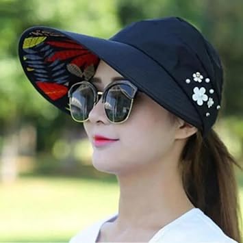 Valkyrie Wide Viewfinder Sunscreen Women's Hat Visor Sports Tennis Hat Dark Black