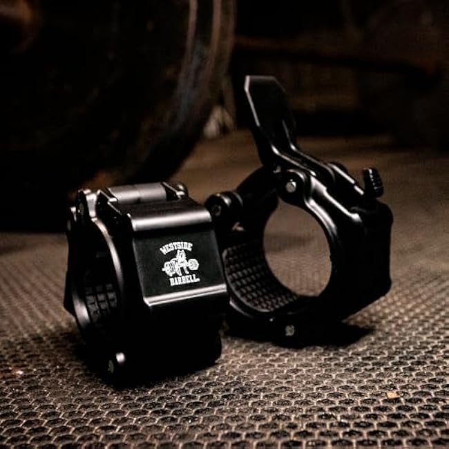 Westside Barbell Bar Clamps - Pair of Quick Release Locking Collars Weight Clips Fit 2 Inch Olympic Barbell for Weightlifting Powerlifting Bodybuilding Strongman Crossfit