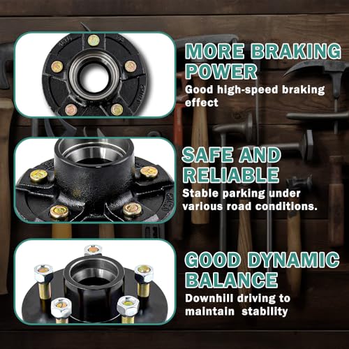 JADODE Trailer Hub Kit 5 Bolt 4.5 for 3500 lbs Heavy Duty Trailer Axle 1-1/16'' with 1/2"-20 Thread #84 Spindle 5 Lug Trailer Hub Trailer Idler Hub Kit by JADODE - Image 4