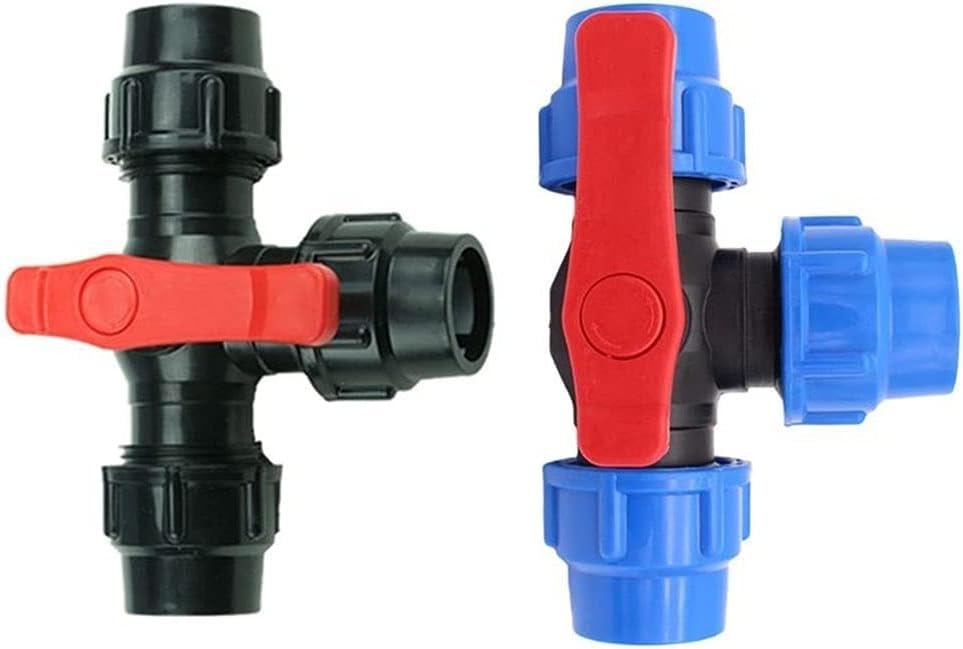 Robinet à tournant sphérique pour tuyau arrosage vanne PE 3 voies raccord rapide filet