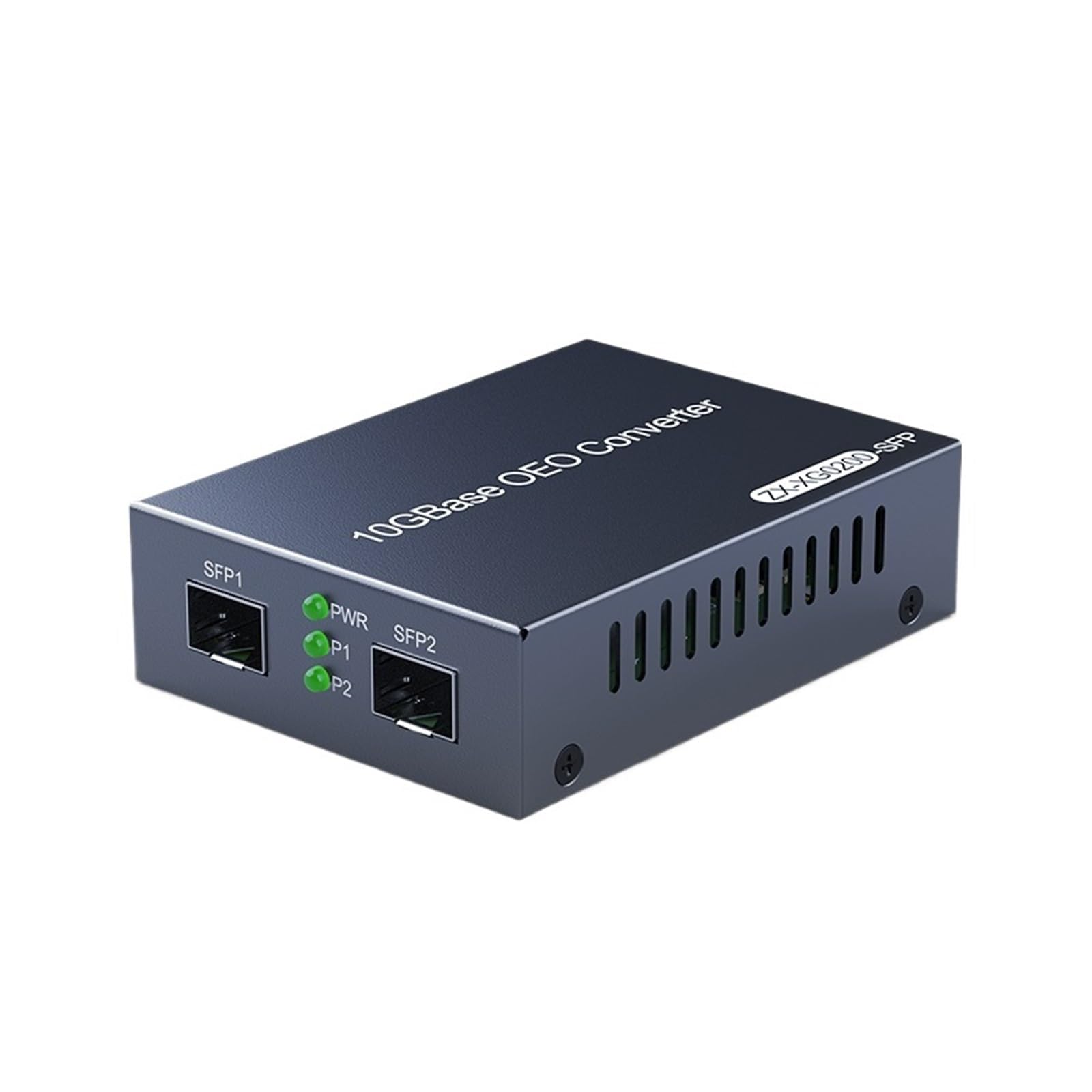 OSHZIKJII 10GbE s-f.p+ Media Converter Dual 10G s-f.p+ Slots 100M/1G/2.5G/10GBase-T Fibre Media Converter(U-.K Adapter)