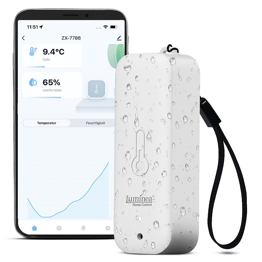 Thermomètre-hygromètre connecté étanche avec fonction bluetooth [Luminea]
