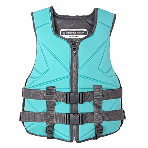 SMTSEC Chaleco Salvavidas De Neopreno Chaleco De Flotabilidad Sólido para Adultos Chaleco De Seguridad De Ayuda A La Flotabilidad De Kayak Chaleco De Kayak Deportivos Acuáticos,Green-L