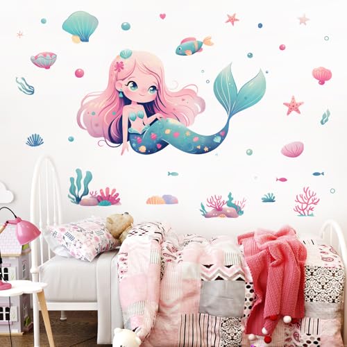Vinilo Decorativo Sirena para Pared 2 Piezas 60x44 cm miniatura 3
