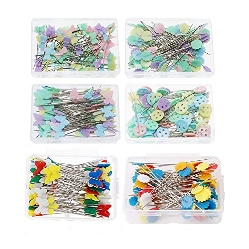 SEIWEI 200Pcs Flat Head Sewing Pins Set Patchwork Pins with Case DIY Sewing Dressmaker Clothing Projects Decoration