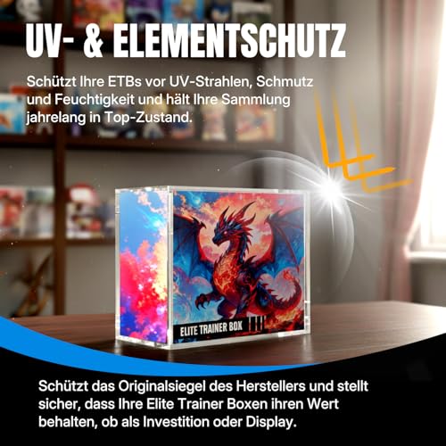 Wigearss Acryl Case Magnetisch, Schutzhülle, Schutzbox für Pokemon Elite Trainer Box