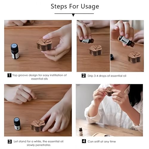 4 Piezas Difusor Aromático de Madera para Auto miniatura 6