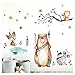 Little Deco Wandaufkleber Fuchs Bär Indianer I 97 x 74 cm (BxH) I Wandtattoo Kinderzimmer Waldtiere Pfeil Bogen Junge Babyzimmer Wandsticker Baby Bilder DL206-6