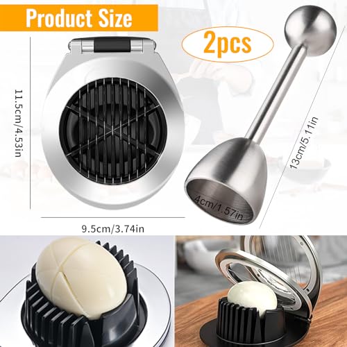 Foto von 2 Stück Eierschneider für Hart Gekochte, Eierschneider Cutter, Eiercracker und Eieröffner, Deal für Die Zubereitung Von Salaten Und Sandwiches, Kochsaucen, Pizza