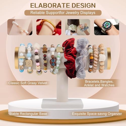 Image of Jewelry Storage Display Stand for Bangles Bracelets Watches (1 Roll T Beige W)
