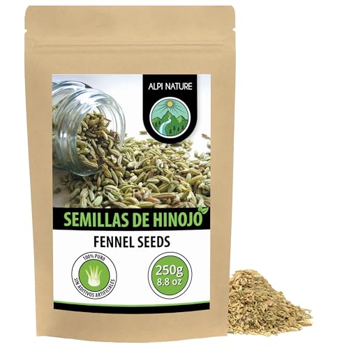 Alpi Nature Hinojo Semillas 250g, Semillas de Hinojo Enteras para Infusión, Mezcla de Especias y Cocinar