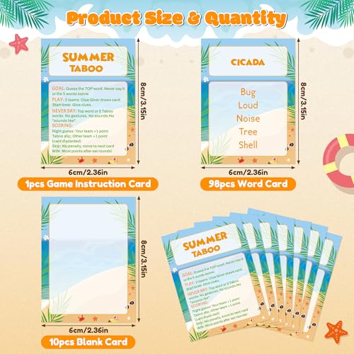 Summer Word Guessing Card Game - Juego de Cartas Verano miniatura 2