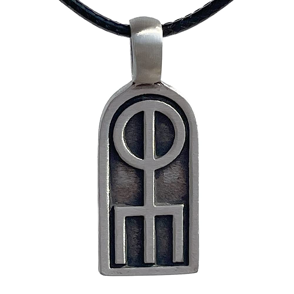 Talisman Del Amor Norse Viking Jewelry Icelandic Galdor-Staves Galdrastafir Binding Rune Talisman of Love Affection Silver Pewter Men's Pendant Necklace Charm Protection Amulet with Black Leather Cord