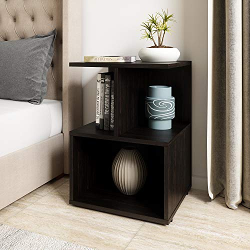 Image of Amazon Brand - Solimo Uno Engineered Wood Wenge Finish Contemporary Bedside Table (Brown)