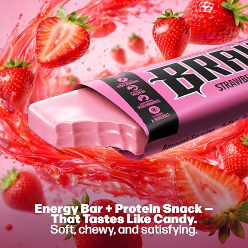 Image of Braven Bar Assorted Energy Bars Variety Pack (1.59 oz, Pack of 10) - Performance Fuel On the Go - Soft & Chewy Candy-Like Texture - 13 Vitamins & Minerals - No Caffeine, No Crash - No Artificial Dyes - Gluten Free