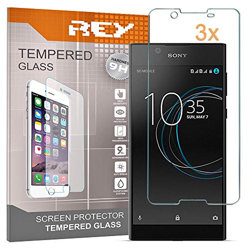 REY 3X Protector de Pantalla para Sony Xperia X Compact, Cristal Vidrio Templado Premium