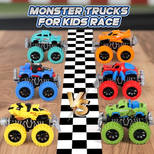 Gloween Monster Truck Toys for Kids, 6 Pack Friction Powered Push and Go Cars, Great Christmas Birthday Party Gifts for Boys Girls Age 3-5 4-7 by Gloween - Image 5
