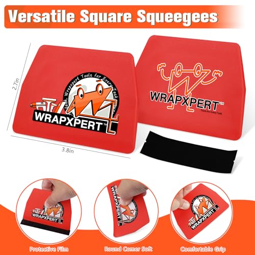 Image of WRAPXPERT Vinyl Wrap Tools, 6 PCS Car Wrap Kit Application Tools Includes Utility Knife with Blades, Vinyl Squeegee with Extra Felt for Car Wrapping,Window Tint Application